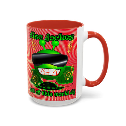 disc jockey - Accent Mug (yellow-orange wave)