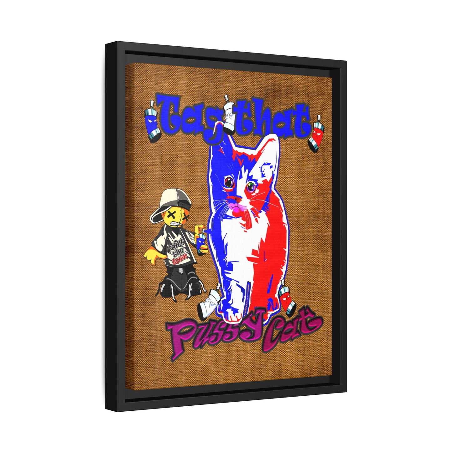 tag that - framed canvas art (brown papyrus)