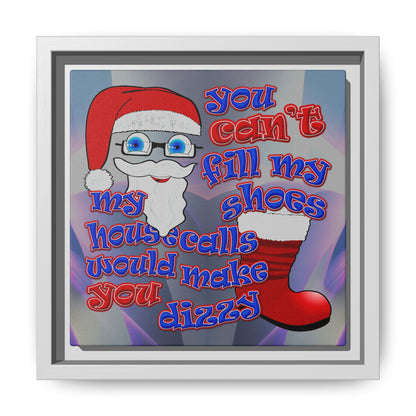 santa's shoes - framed canvas art (grey-pink wave)