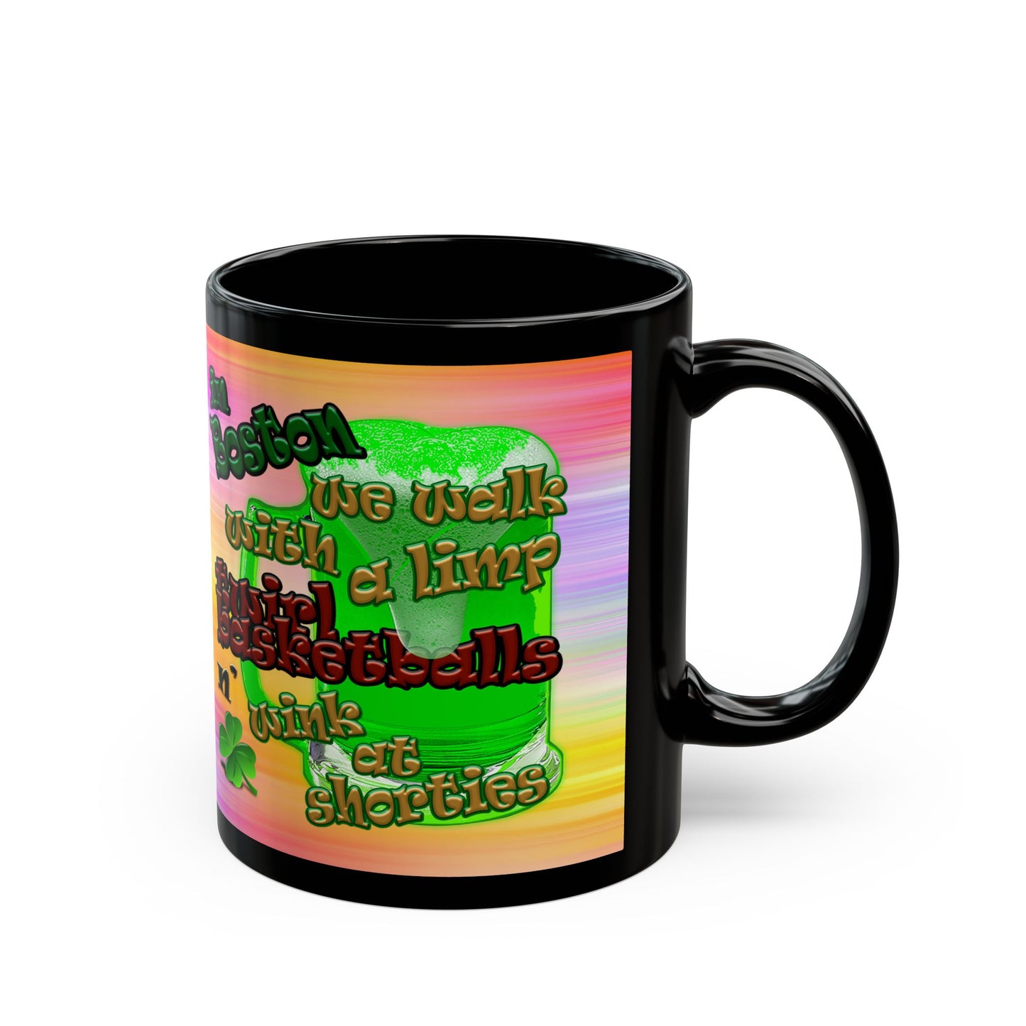 celtics logo - Black Mug (color blur)