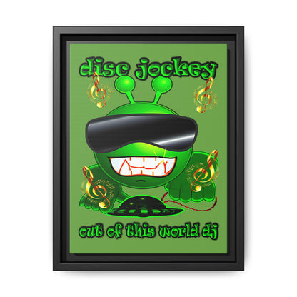 disc jockey - framed canvas art (green)