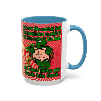 turtle race - Accent Mug (yellow-orange wave)