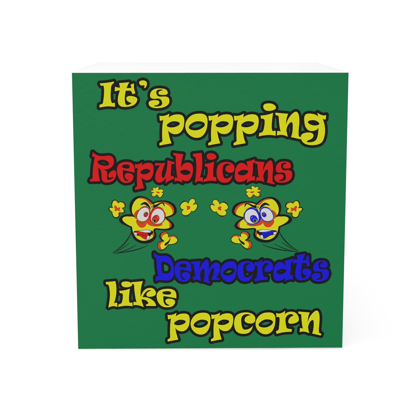 popping like popcorn - note cube (dark green)
