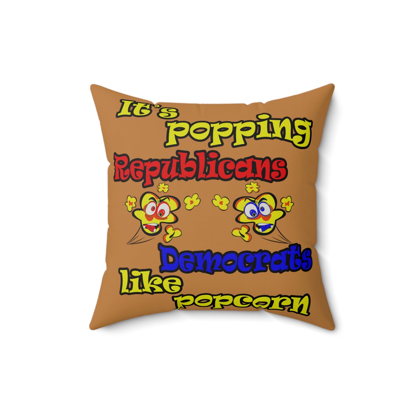 popping like popcorn - Faux Suede Square Pillow - (light brown)