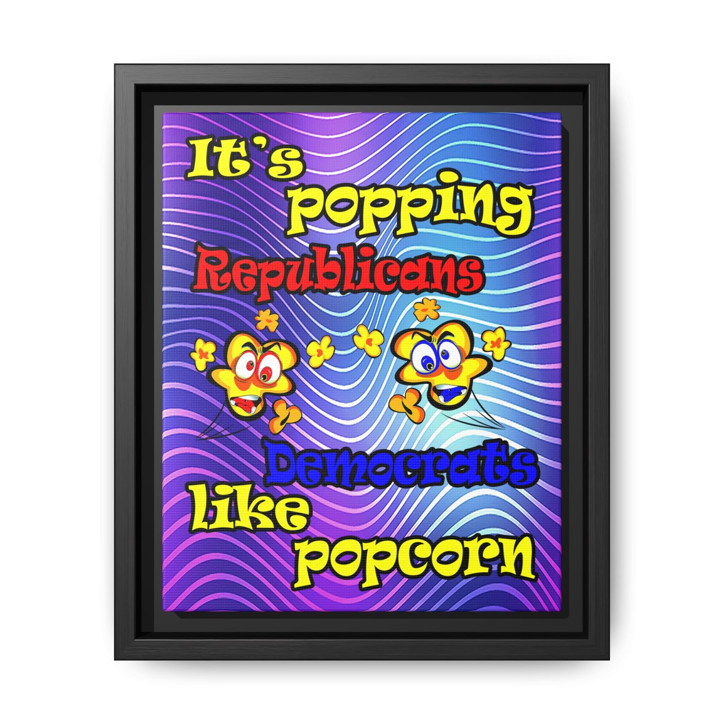 popping like popcorn - framed canvas art (purple wave)