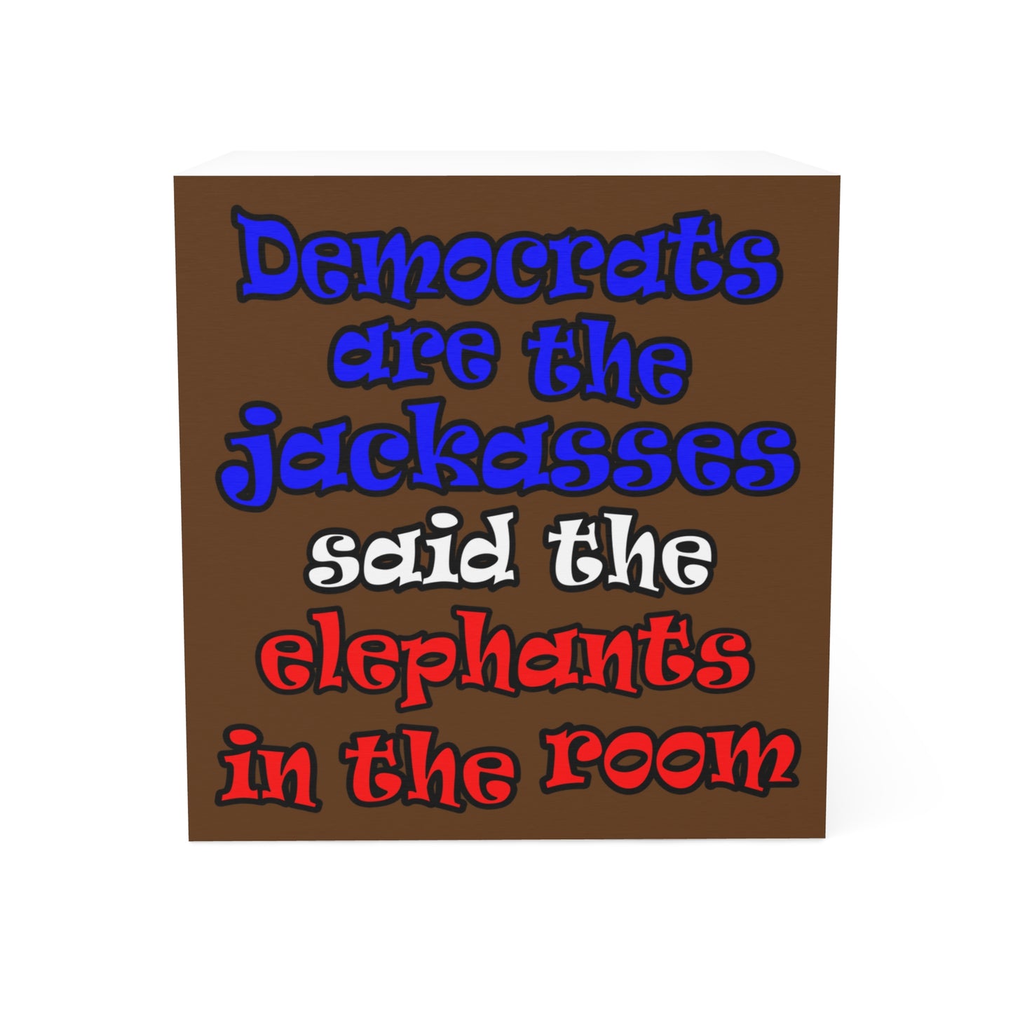 donkeys and elephants - note cube (brown)