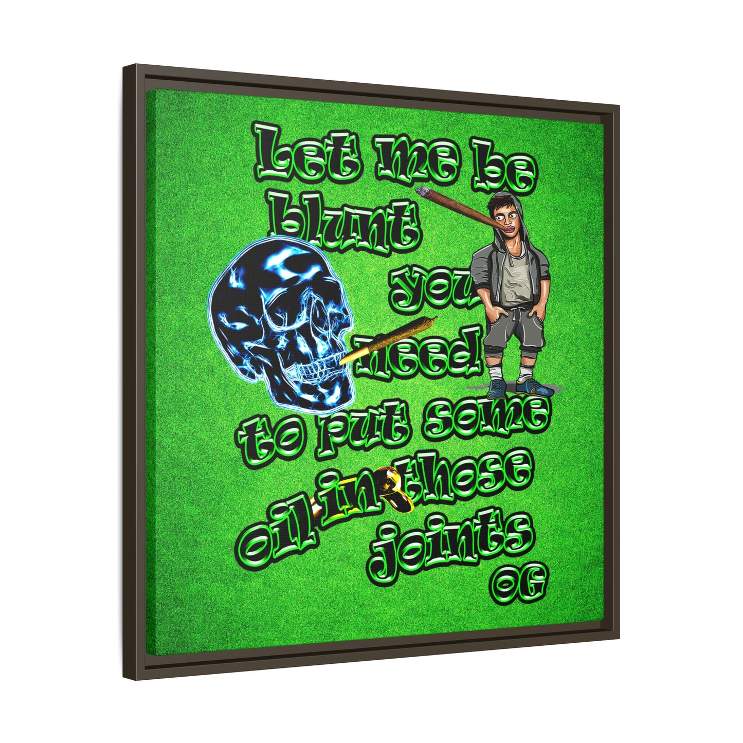 og - framed canvas art (green turf)