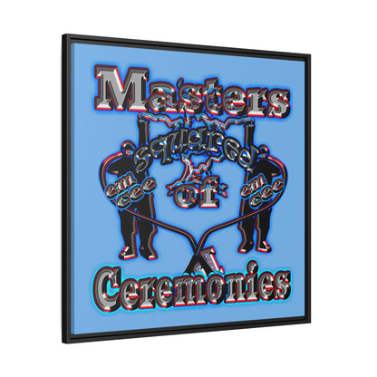 em cee squared - framed canvas art (light blue)