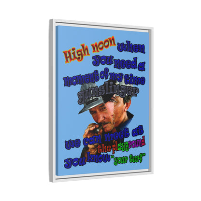 high noon - framed canvas art (light blue)