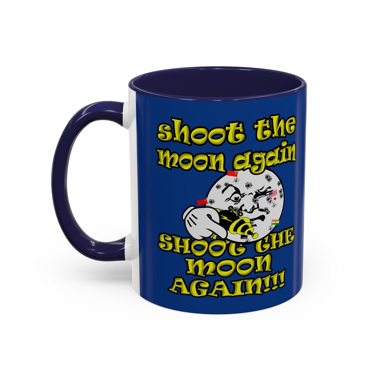 shoot the moon again - Accent Mug (dark blue)