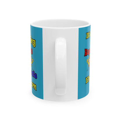 popping like popcorn - White Mug (turquoise)