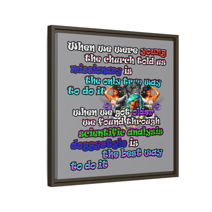 doggystyle - framed canvas art (grey)