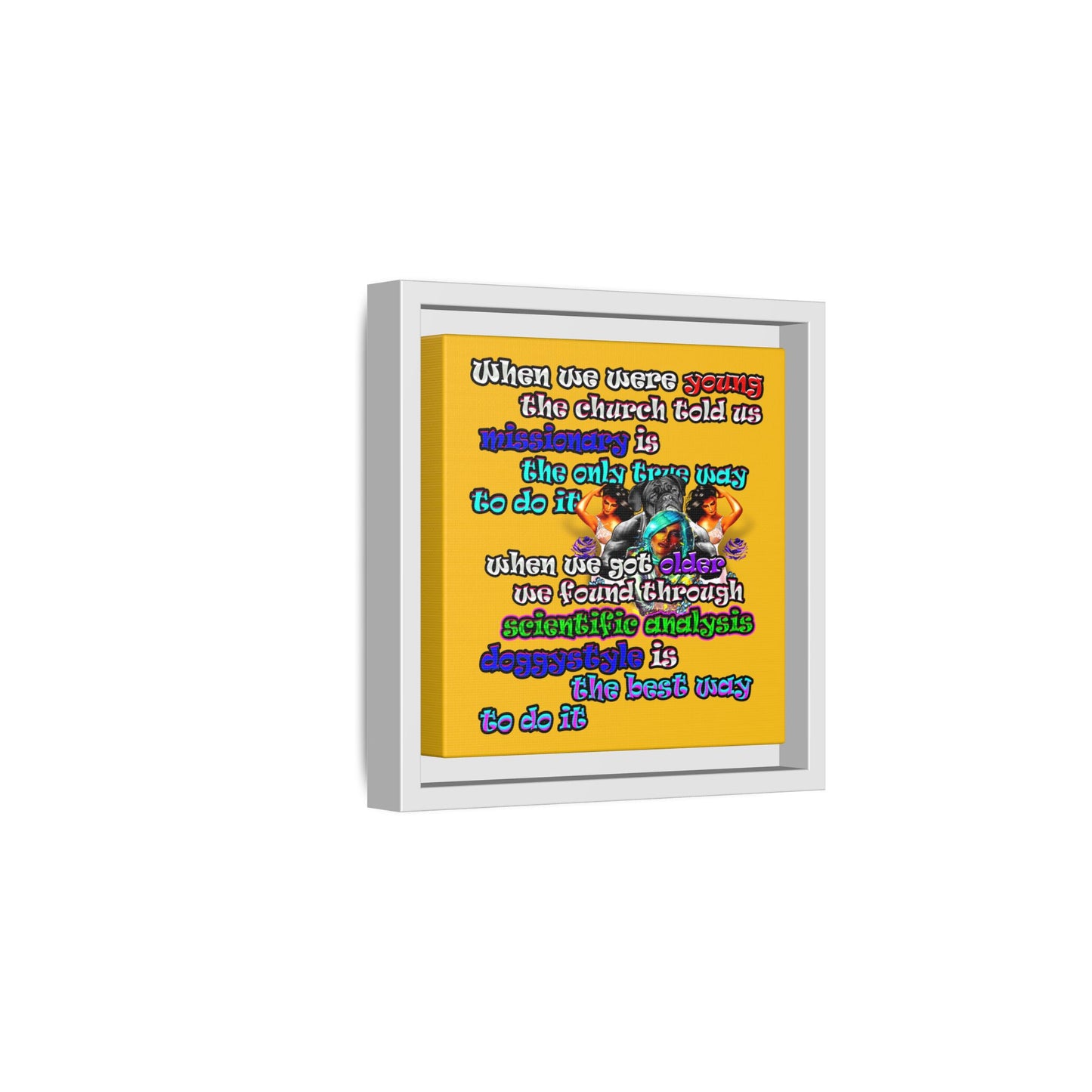 doggystyle - framed canvas art (yellow)