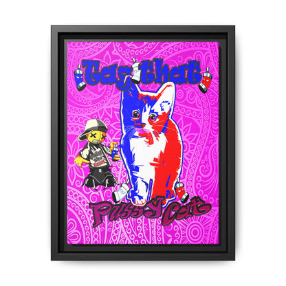 tag that - framed canvas art (pink swirl)