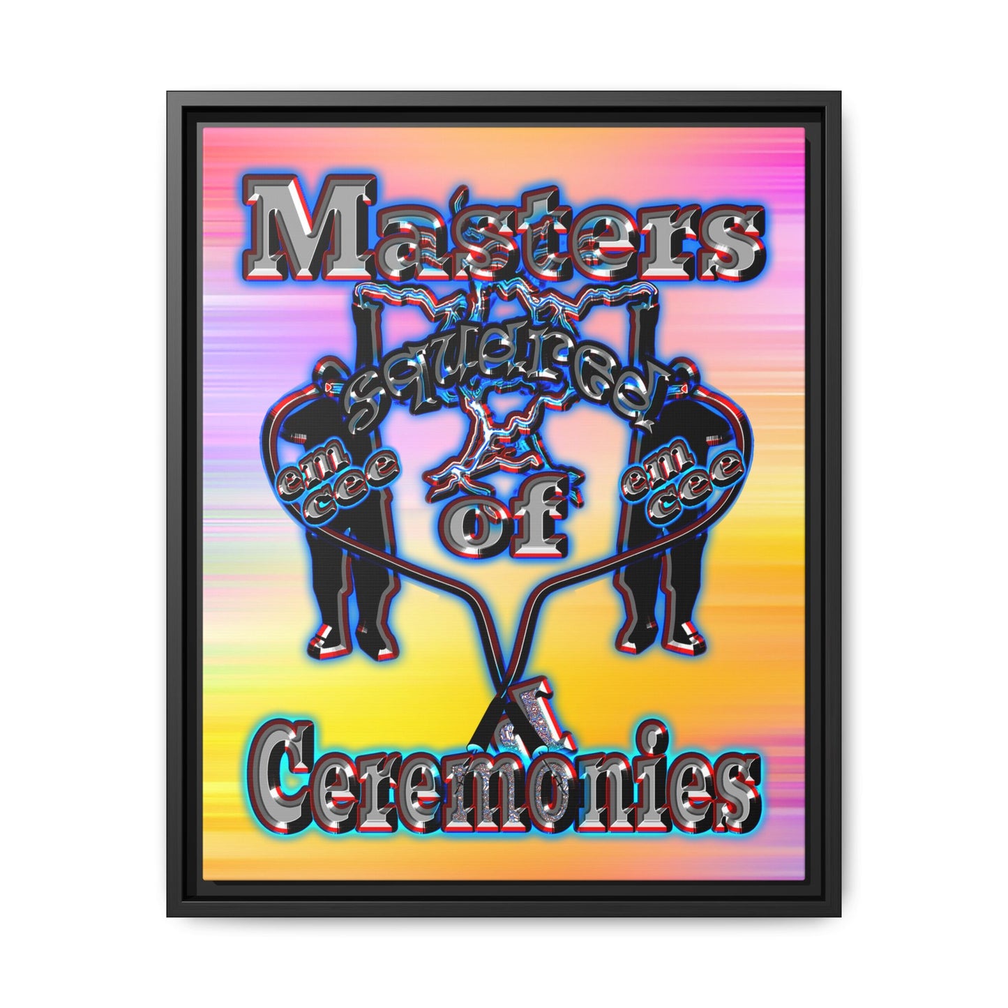em cee squared - framed canvas art (color blur)