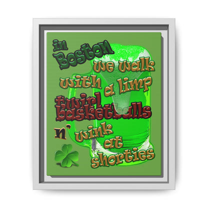 celtics logo - framed canvas art (green)