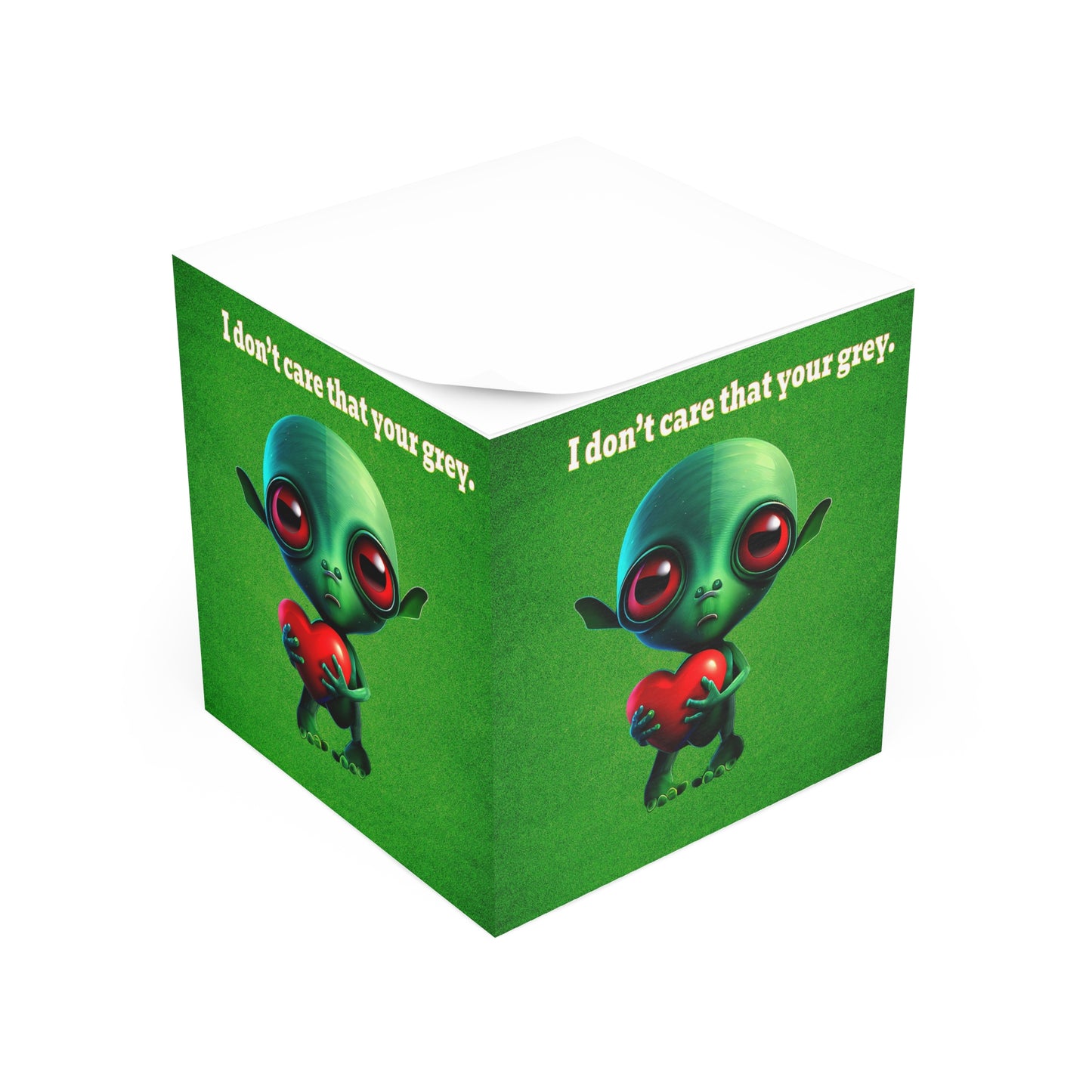 I don't care that your grey - note cube (green turf)