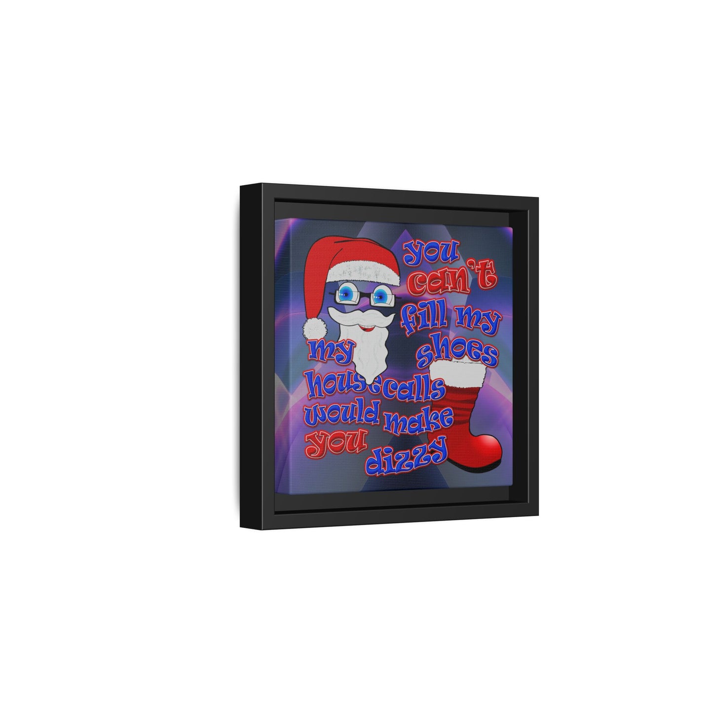 santa's shoes - framed canvas art (grey-pink wave)