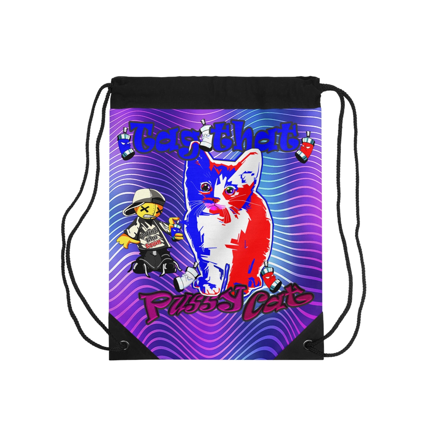 tag that - Drawstring Bag (purple wave)