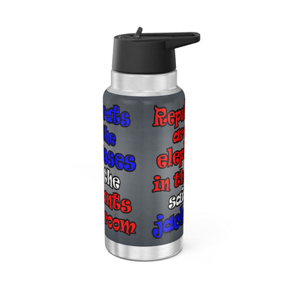 donkeys and elephants - Gator Tumbler, 32oz  (grey-light grey)