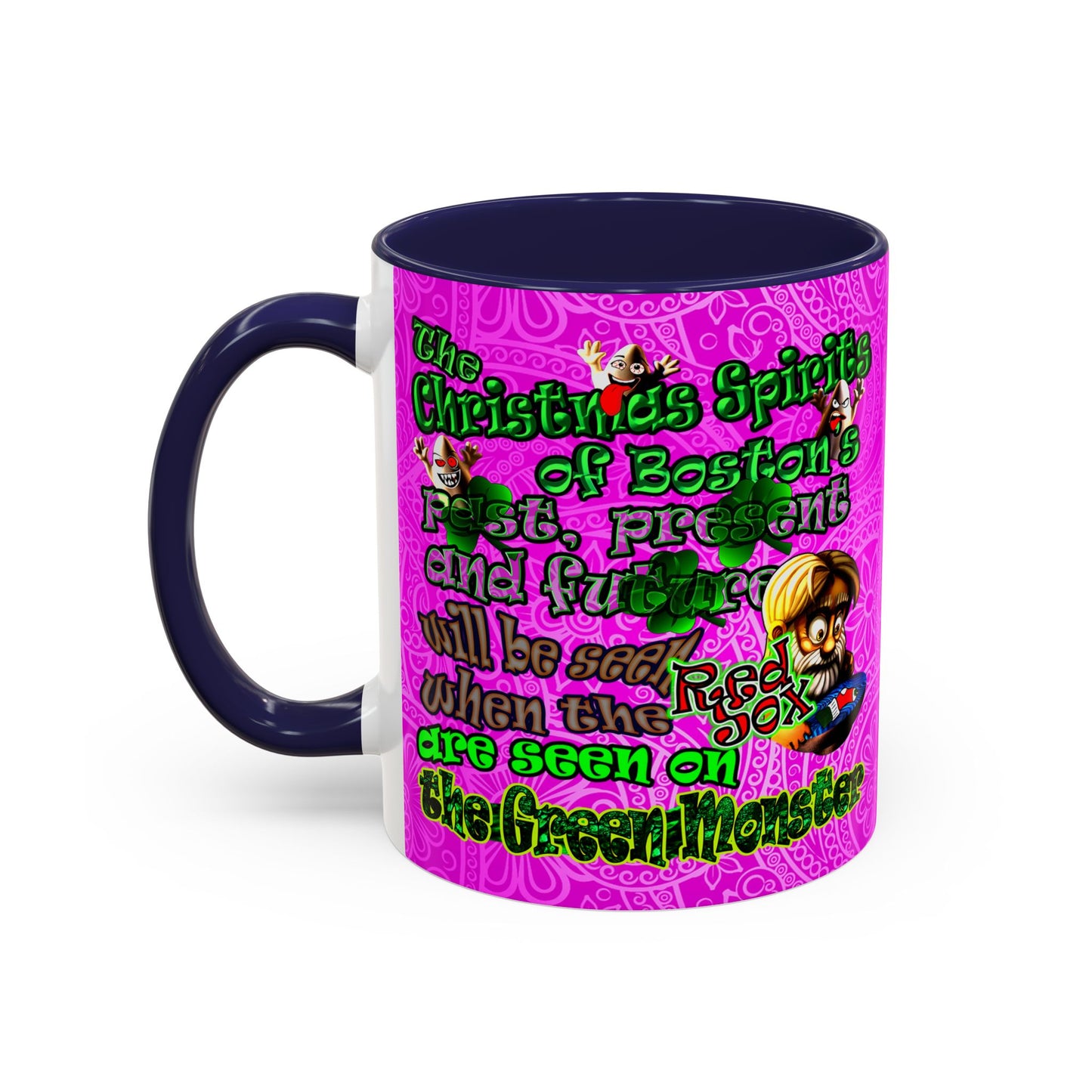 christmas spirits of boston - Accent Mug (pink swirl)