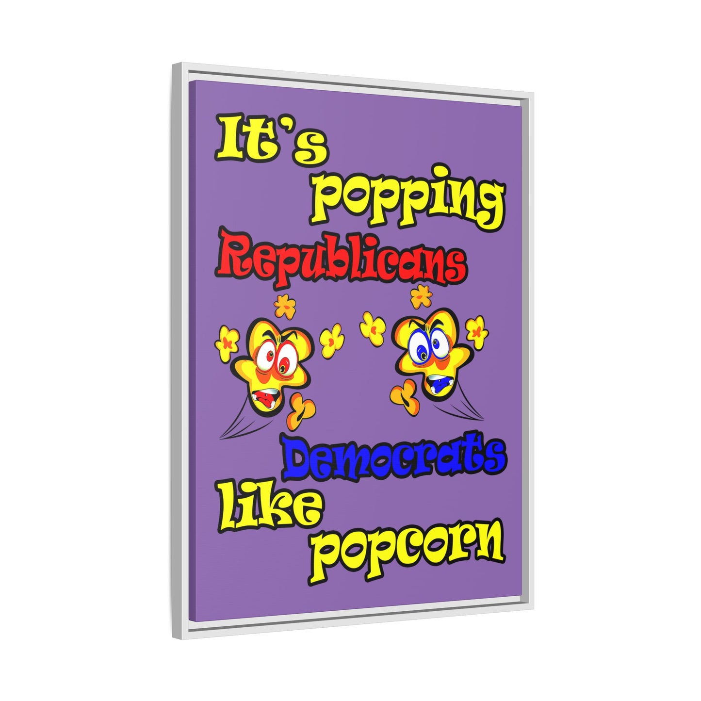 popping like popcorn - framed canvas art (light purple)