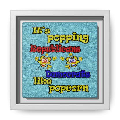 popping like popcorn - framed canvas art (faded dark blue)