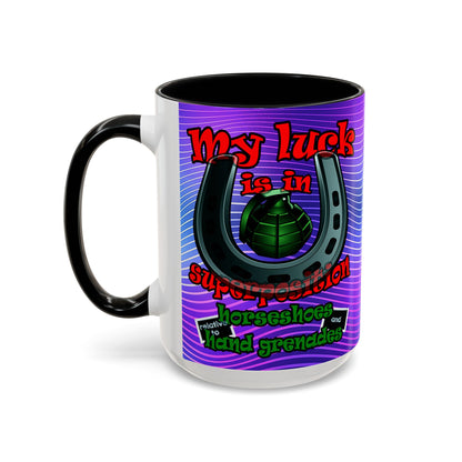 my luck - Accent Mug (purple wave)