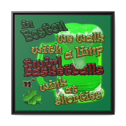 celtics logo - framed canvas art (dark green)