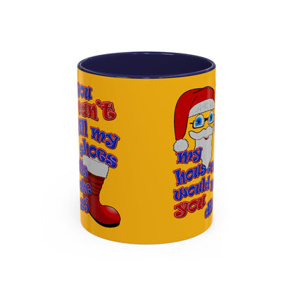santa's shoes - Accent Mug (yellow)