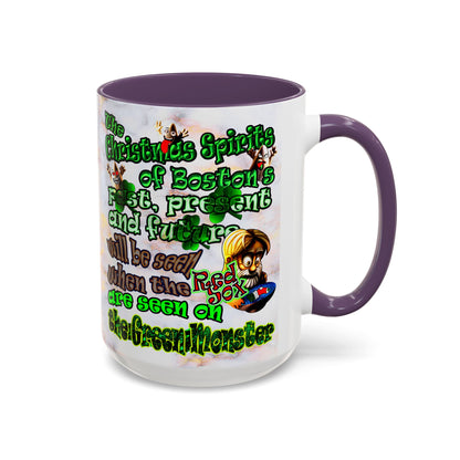 christmas spirits of boston - Accent Mug (white marble)