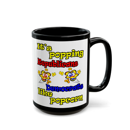 popping like popcorn - Black Mug (white)