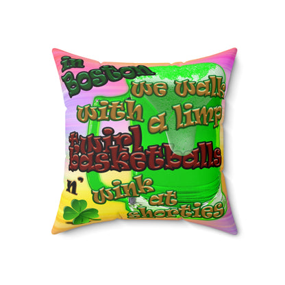 celtics logo - Spun Polyester Square Pillow - (color blur)