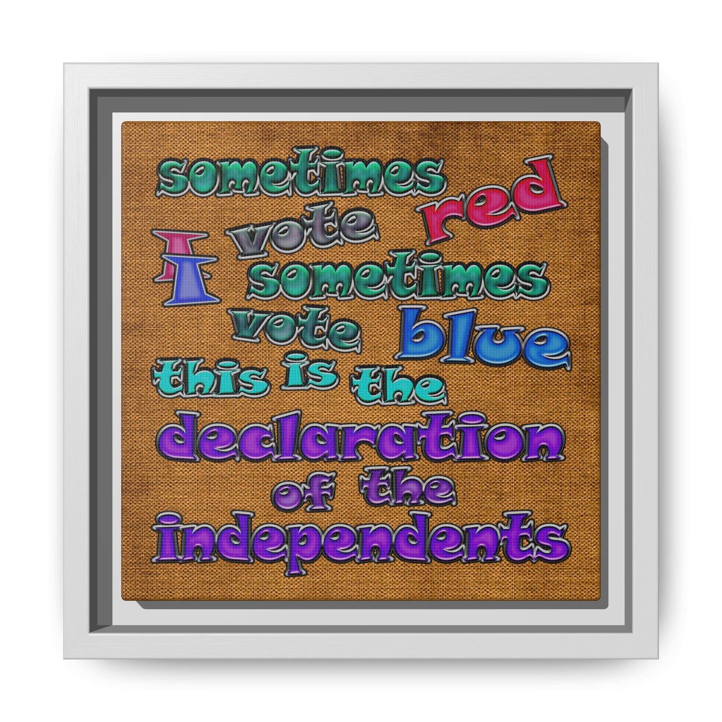declaration of the independents - framed canvas art (brown papyrus)