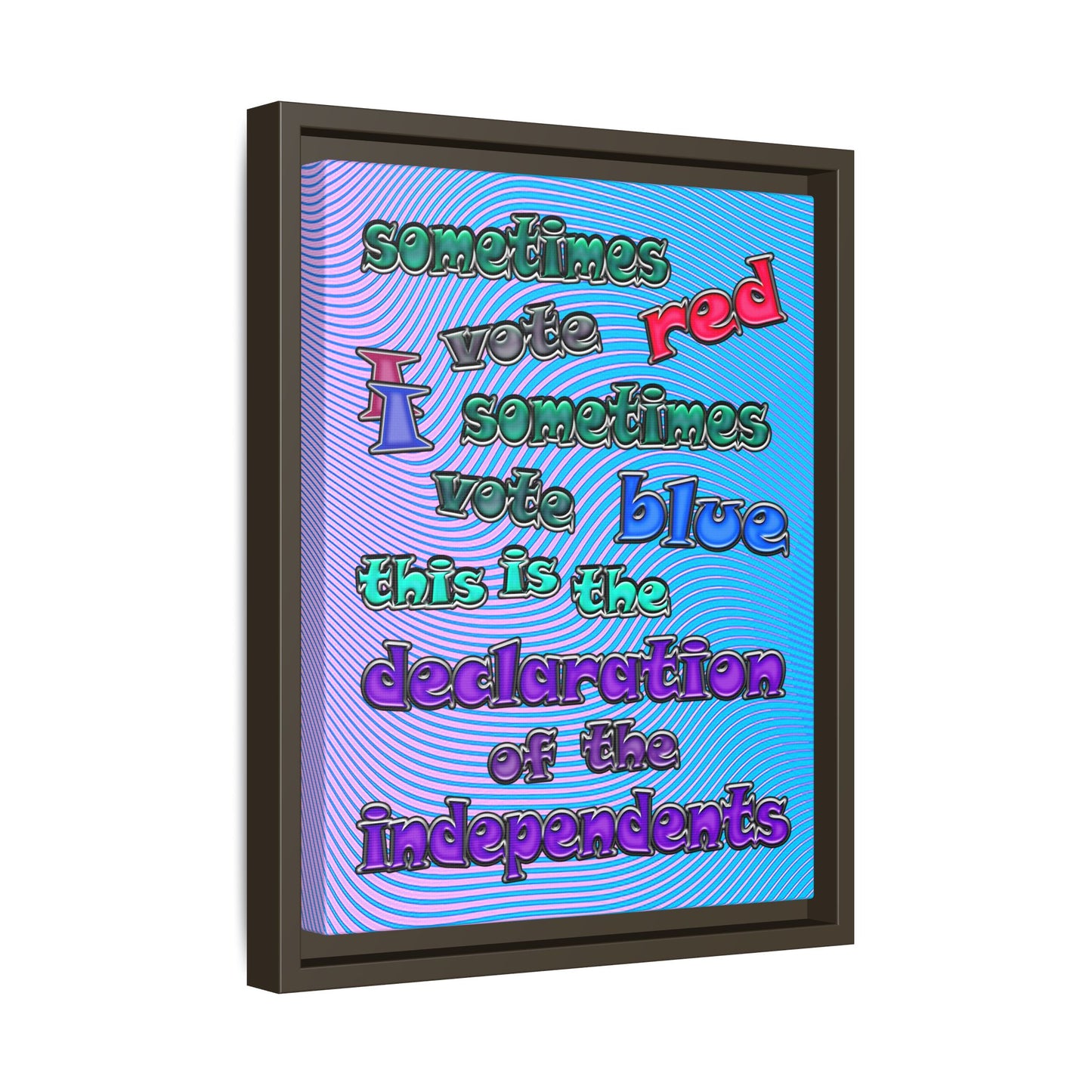 declaration of the independents - framed canvas art (light blue-purple wave)