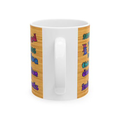 declaration of the independents - White Mug (butterscotch wood finish)