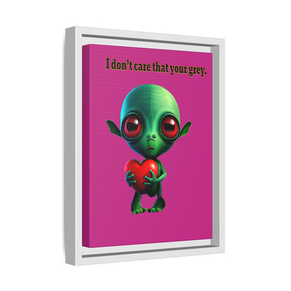I don't care that your grey - framed canvas art (pink)