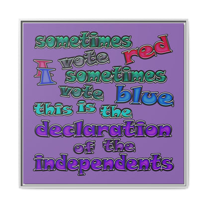 declaration of the independents - framed canvas art (light purple)
