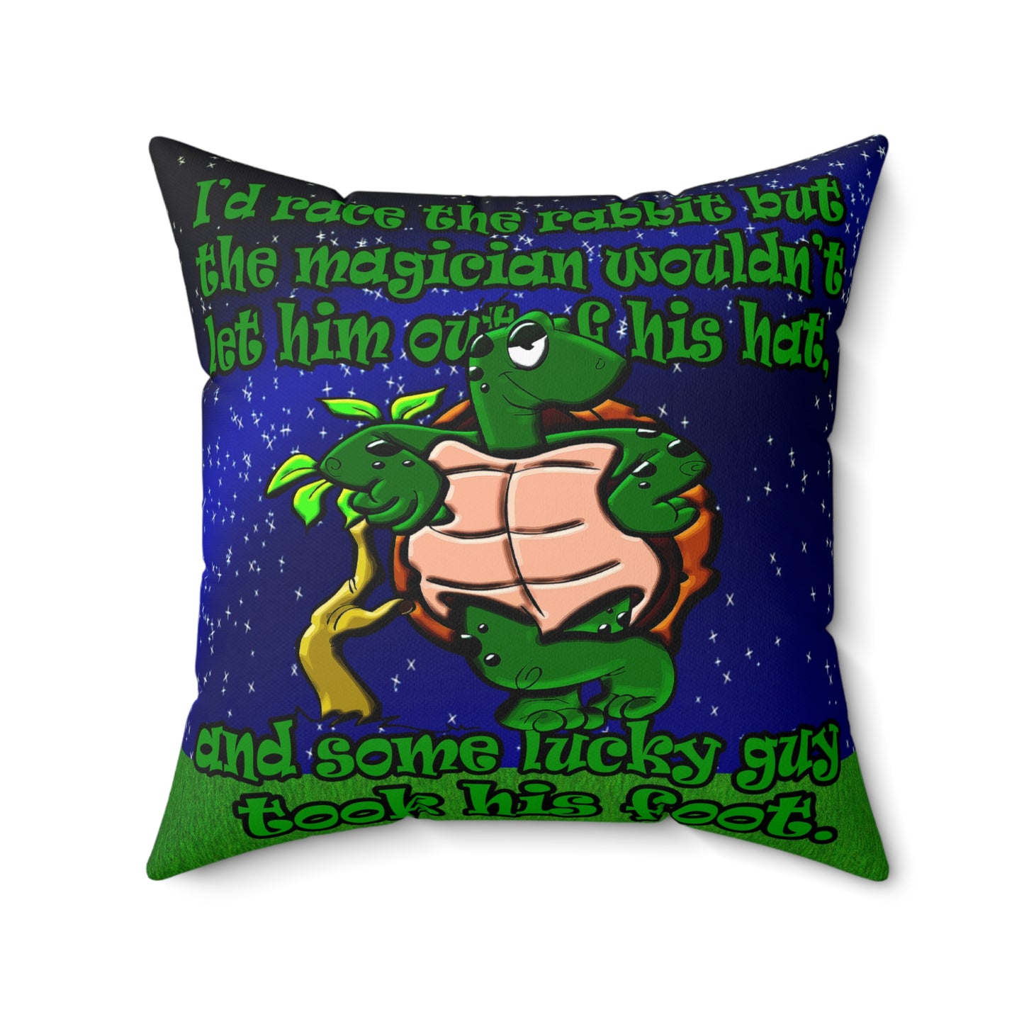 turtle race - Spun Polyester Square Pillow - ('snoops' background)