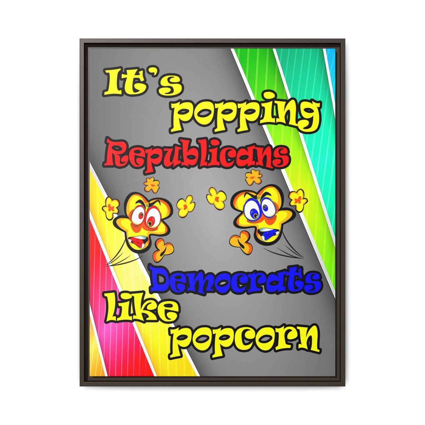 popping like popcorn - framed canvas art (rainbow split)