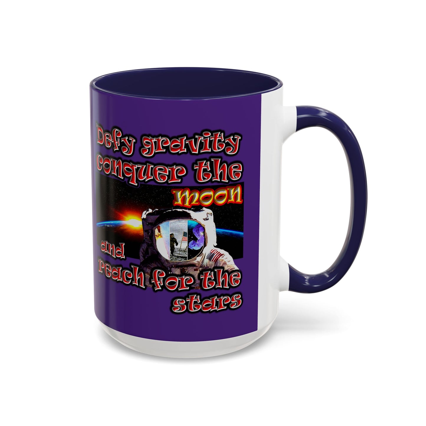 defy conquer reach - Accent Mug (purple)