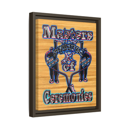 em cee squared - framed canvas art (butterscotch wood finish)