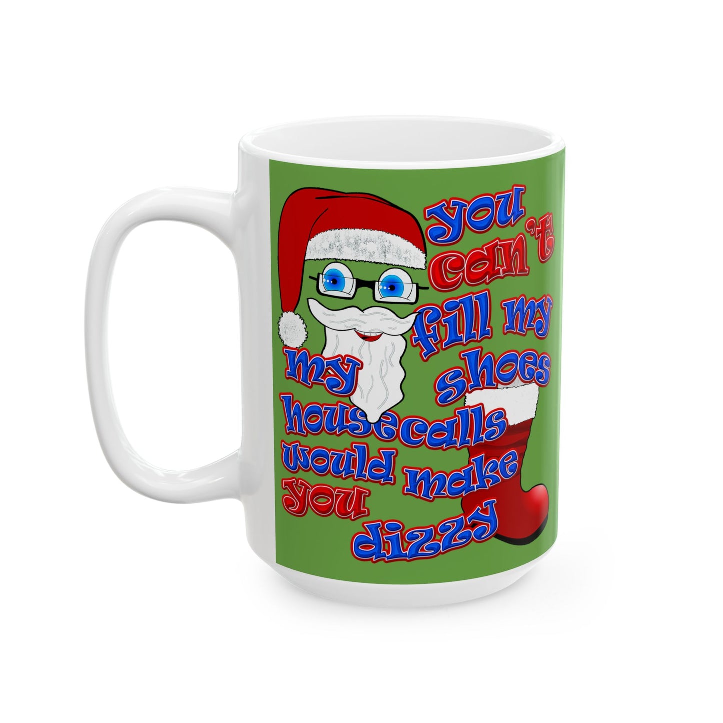 santa's shoes - White Mug (green)