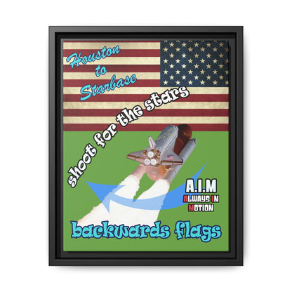 shoot for the stars - framed canvas art (green)