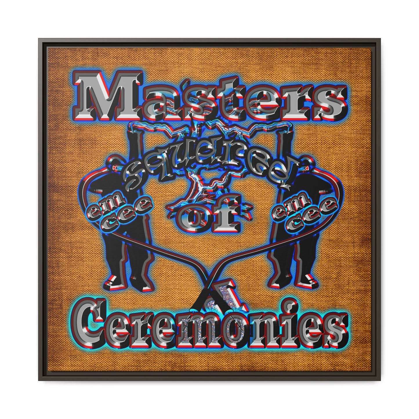 em cee squared - framed canvas art (brown papyrus)