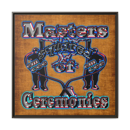 em cee squared - framed canvas art (brown papyrus)