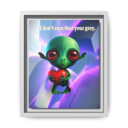 I don't care that your grey - framed canvas art (grey-pink wave)