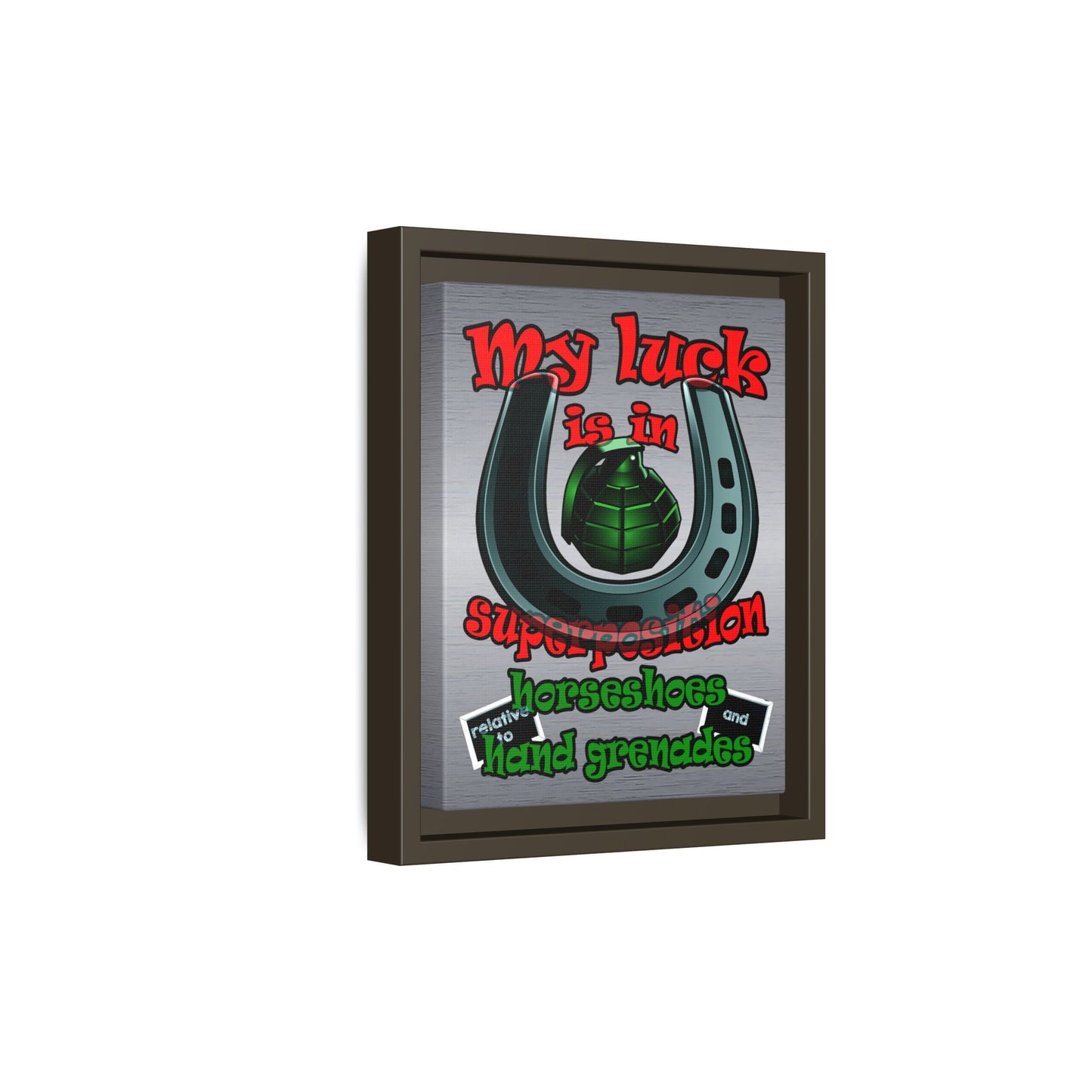 my luck - framed canvas art (brushed nickel)
