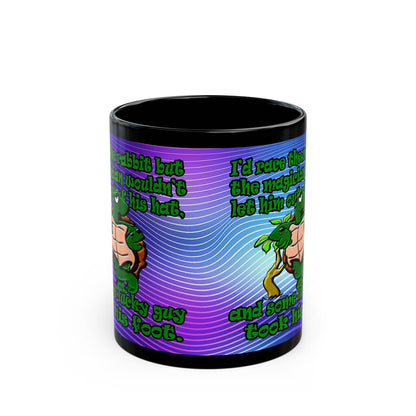 turtle race - Black Mug (purple wave)