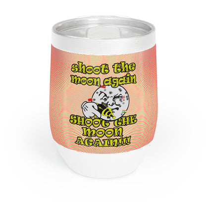 shoot the moon again - Chill Wine Tumbler (yellow-orange wave)